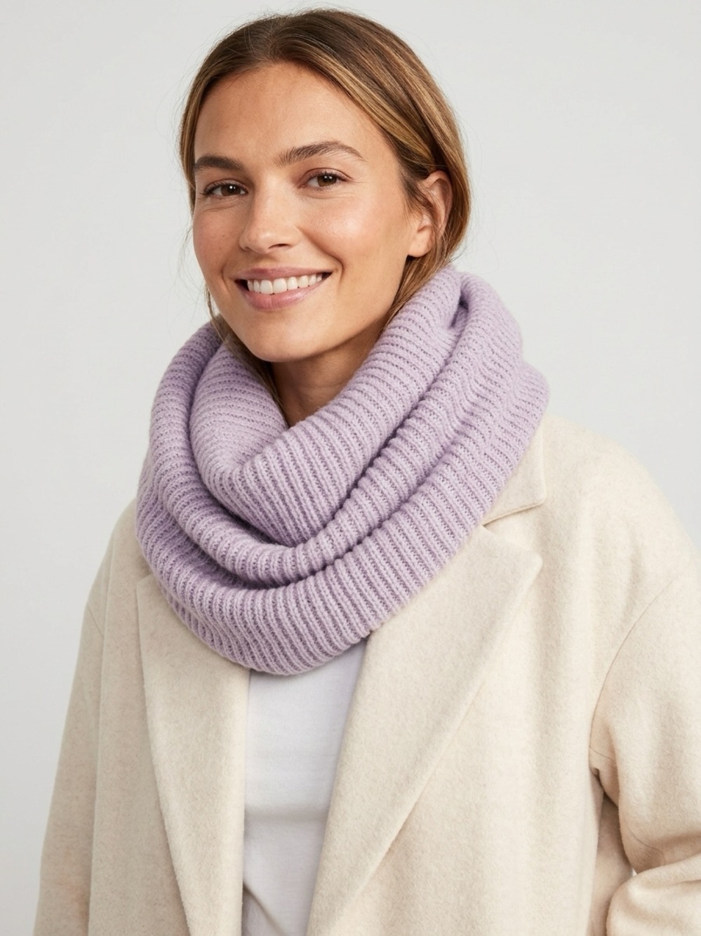 H&M Conscious Choice Ribbed Infinity Scarf Snood Lilac OS NWT